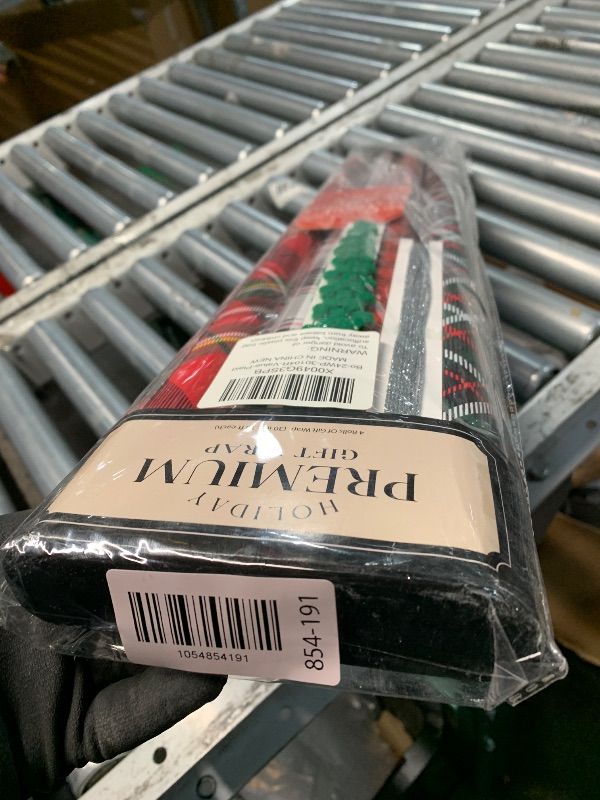 Photo 1 of ***FACTORY SEALED*** BIOBROWN Christmas Wrapping Paper with Tags and Trim Ribbon - 30" X 10' Per Roll (4 Rolls: 100 sq. ft. ttl.) - Plaid Design for Christmas, Party, Hanukkah, Kwanzaa, Holiday