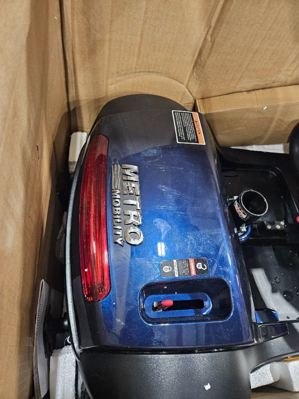 Photo 1 of **MISSING SEAT, PRICE ADJUSTED** Metro Mobility Powered Mobility Scooters, 4 Wheel Mobility Scooters for Adults, 300 lbs Capacity Folding Mobility Scooter Lightweight, 16 Miles Long Travel Range Scooter with USB Charger Port Blue