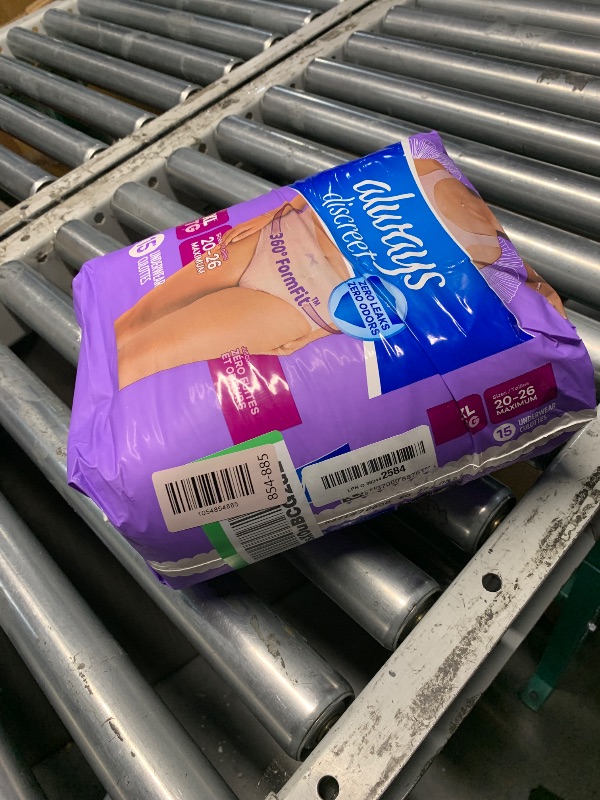 Photo 1 of ***FACTORY SEALED*** Always Discreet Adult Incontinence Underwear for Women and Postpartum Underwear, Extra Large, Up to 100% Bladder Leak Protection, 15 Count
