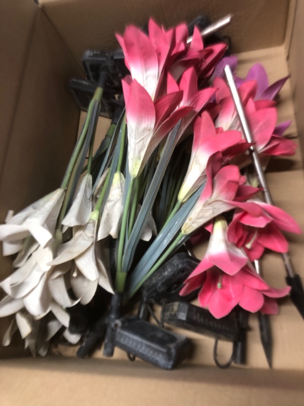 Photo 1 of **LILY'S, NOT ROSES** BOMIER 6-Pack Solar Flowers Outdoor Waterproof - Solar Garden Lights with Rose, Solar Flower Lights for Outside Yard Decorations Outdoor
***STOCK IMAGE FOR SAMPLE***