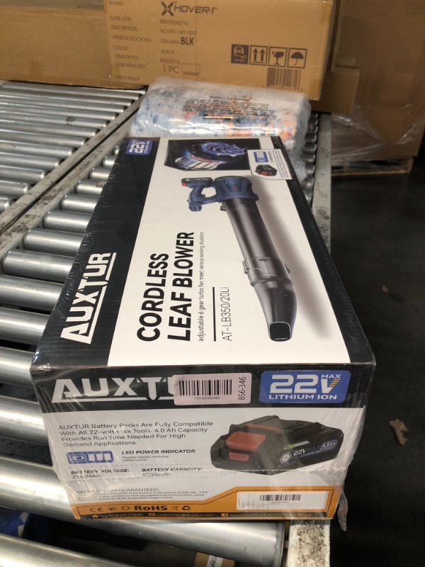 Photo 1 of ***FACTORY SEALED***  AUXTUR Leaf Blower Cordless with 2 x 4.0Ah Battery and Charger,22V Battery Powered Elevetric Blowers for Lawn Care,350CFM/120MPH & 6 Speed Levels Blowing for Leaves, Dust, Snow,Gravel