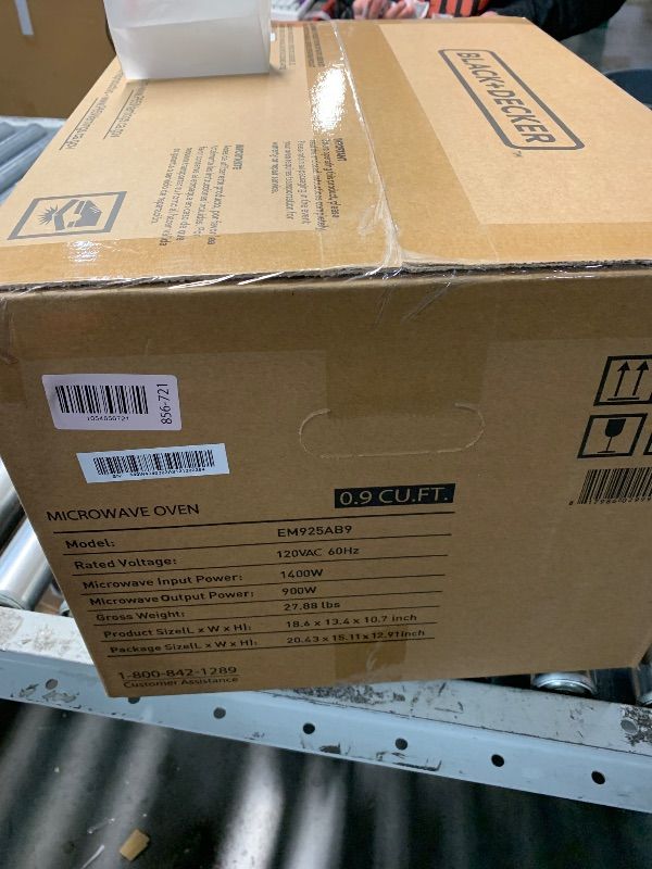 Photo 1 of ***FACTORY SEAL***BLACK+DECKER Digital Microwave Oven with Turntable Push-Button Door, Child Safety Lock, Stainless Steel, 0.9 Cu Ft