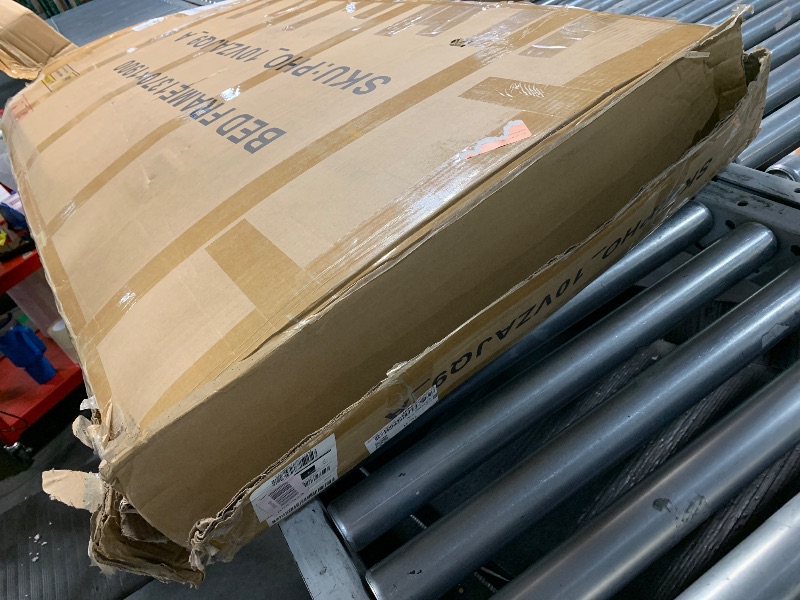 Photo 1 of **FOR PARTS ONLY**PARTIAL SET**
IDEALHOUSE Full Size Canopy Bed Frame with Nailhead Decoration Headboard?Upholstered Bed Frame with Poles 4 Corner Bed Bracket,Solid Wood Slats Support,No Box Spring Needed,Noise Free,Beige