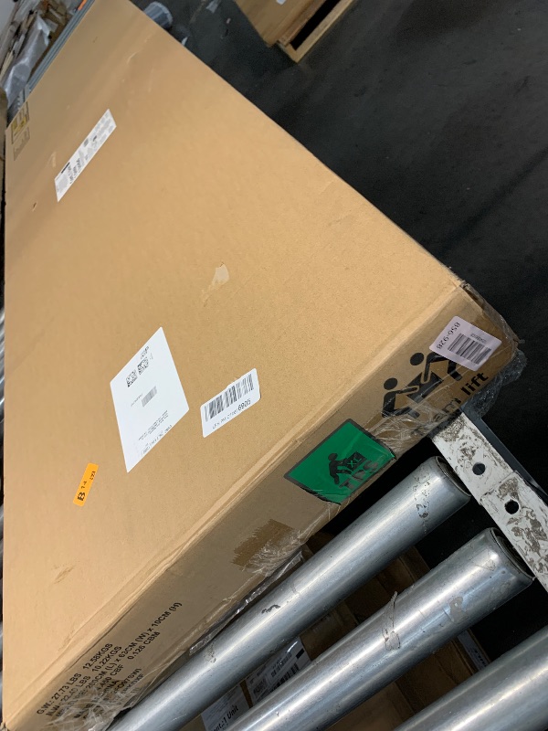 Photo 1 of Amazon Basics Faux Linen Upholstered Tufted Headboard with Adjustable Height, King, Gray