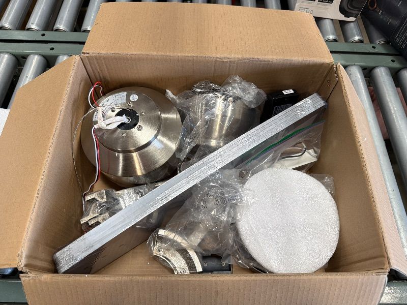 Photo 1 of **FOR PARTS ONLY**
DESIGNERS FOUNTAIN Gallant Ceiling Fan with Lights, 52 Inch LED 3000K Indoor Outdoor 5-Blades Fan, Pull Chain, Brushed Nickel, FP-GLT52B30-BN