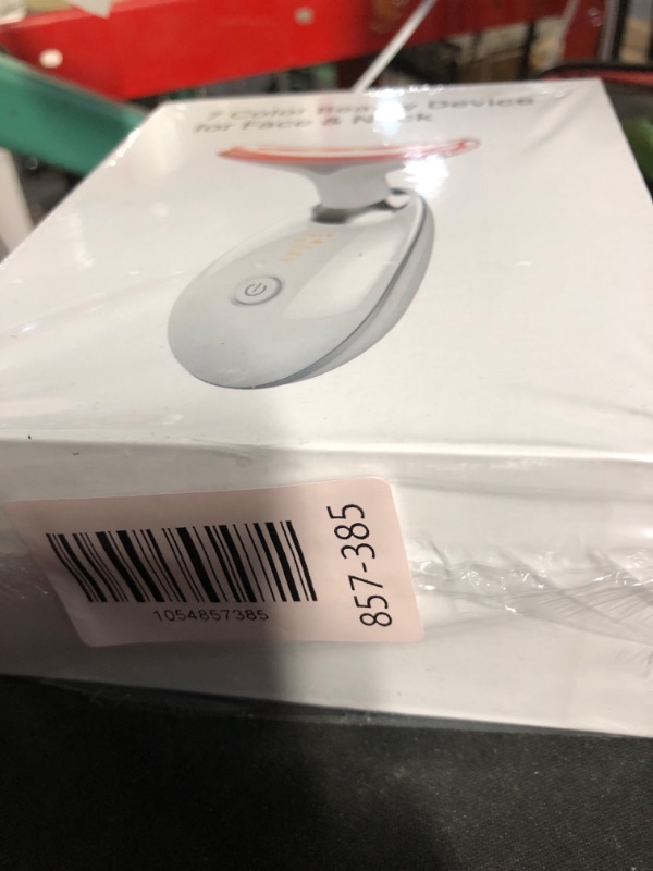 Photo 1 of SDKWDH Red-Light-Therapy-for-Face-and-Neck, 7 Color Face Massager Tool for Wrinkles, Double Chin, Vibrating Facial Massager with Thermals for Skin Care, Glossy White