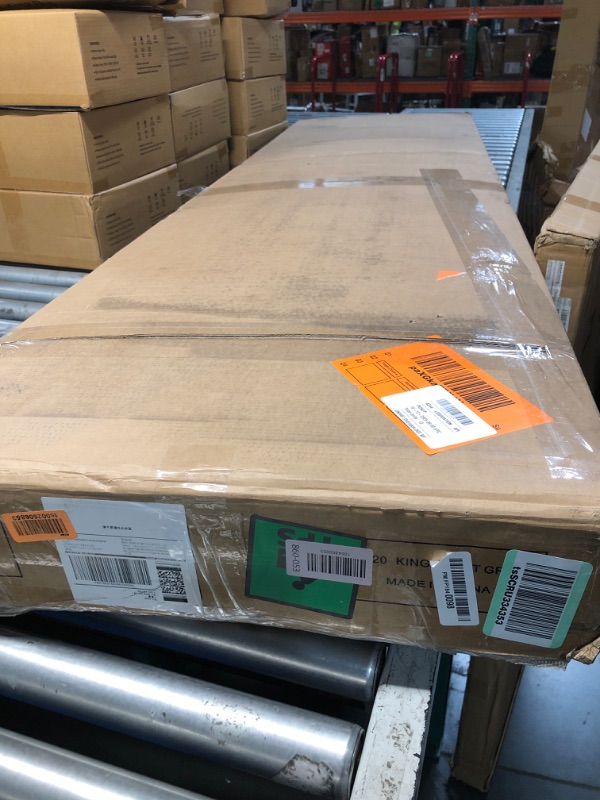 Photo 1 of ***Missing hardware and instructions***
HAOARA King Size Platform Bed Frame with Upholstered Button Tufted Headboard, Mattress Foundation with Wooden Slat Support, Noise Free, No Box Spring Needed, Easy Assembly, Light Grey