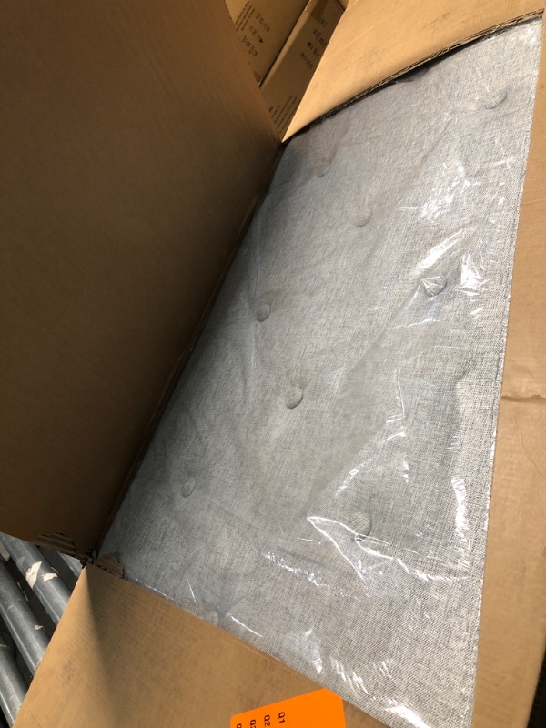 Photo 1 of ***Missing hardware and instructions***
HAOARA King Size Platform Bed Frame with Upholstered Button Tufted Headboard, Mattress Foundation with Wooden Slat Support, Noise Free, No Box Spring Needed, Easy Assembly, Light Grey