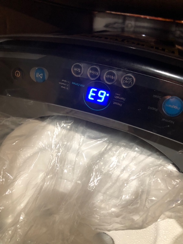 Photo 1 of  POWERS ON Comfee Portable Washing Machine, 0.9 cu.ft Compact Washer With LED Display, 5 Wash Cycles, 2 Built-in Rollers, Space Saving Full-Automatic Washer