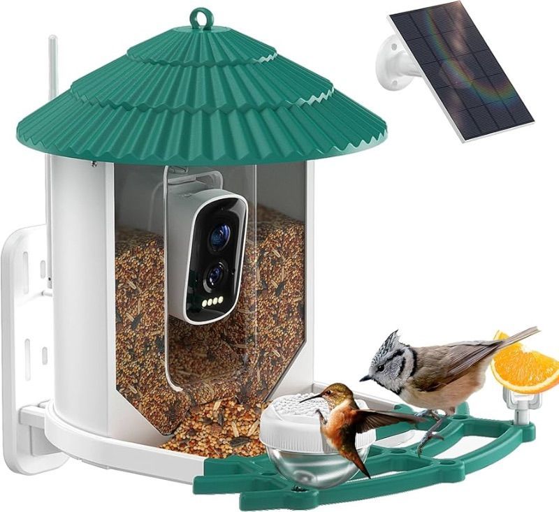 Photo 1 of ***FACTORY SEALED***Bird Feeder with Camera,Ai Recognition 10000+ Species,3K Video with Noise Reduction,Solar Powered Bird House for Outdoors Bird Watching