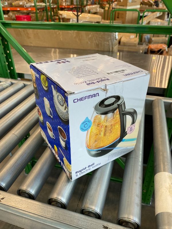 Photo 1 of *Missing Parts* Chefman Electric Kettle, 1L 1500W, Removable Lid for Easy Cleaning, Boil-Dry Protection, Stainless Steel Filter, BPA Free, Auto Shut Off Hot Water Boiler, Small Electric Tea Kettle