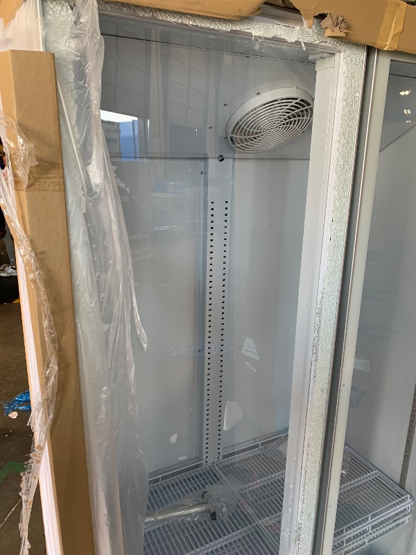 Photo 1 of ***ONE GLASS DOOR BROKEN*** GarveeHome Commercial Refrigerator, Glass Door with LED Lighting - Upright Beverage Display Cooler for Home, Store, Gym, or Office, Featuring Double Swing Doors and 28.2 cu.ft