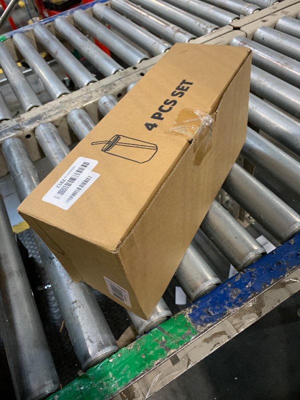 Photo 1 of ***Only 2 Glasses/ No Straws***
Drinking Glasses with Bamboo Lids and Glass Straw 4pcs Set - 16oz Glass Cups, Iced Coffee Glasses, Cute iced Tea Glasses, Beer Glasses, Ideal for Coffee Bar Accessories, Aesthetic Gift - 2 Brushes