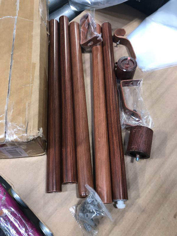 Photo 1 of ***FOR SPARE PARTS ONLY*** PeSenp Wood Curtain Rod for Windows 48 to 84,1 inch Heavy Duty Decorative Curtain Rods with Imitation Wooden Grain Finials, Adjustable Boho Drapery Rod for Bedroom, Kitchen
