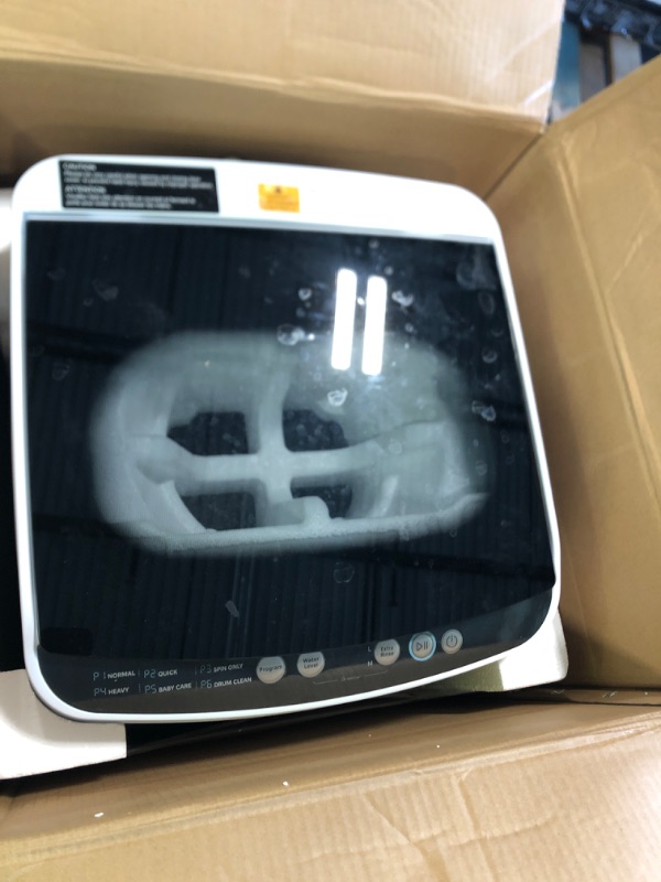 Photo 1 of ** USED / TESTED FUNCTIONAL********** Midea MLTW09M1BWW Portable Washer with 6 Cycles, Drum Clean, Quick, Stainless Steel Tub, Transparent Lid, LED Display Washing Machine, 0.9 cu. ft, White