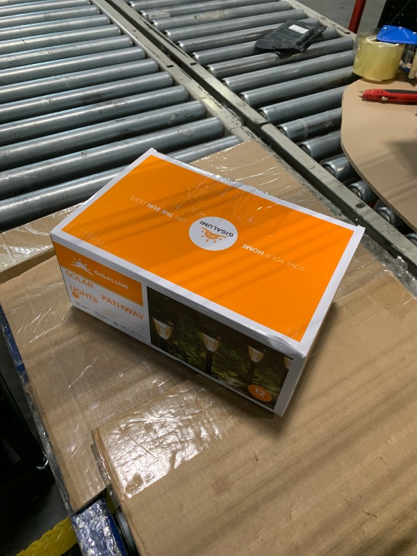 Photo 1 of *** ONLY 5 SOLAR LIGHT ***  GIGALUMI 12 Pack Solar Light Outdoor Waterproof, Warm White Pathway Lights Solar Powered, Landscape Lighting, Garden Lights for Decor, Patio, Garden, Yard, Pathways, Walkway