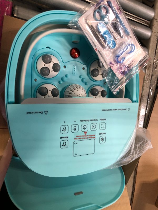 Photo 1 of *** NO REMOTE *** Collapasible Foot Spa Bath Massager with Heat, Pedicure Foot Spa with Bubbles/Timer/Temperature Control, Feet Soak Tub for Home, Office, Relaxation and Stress Relief, Gift for Men and Women (Blue)