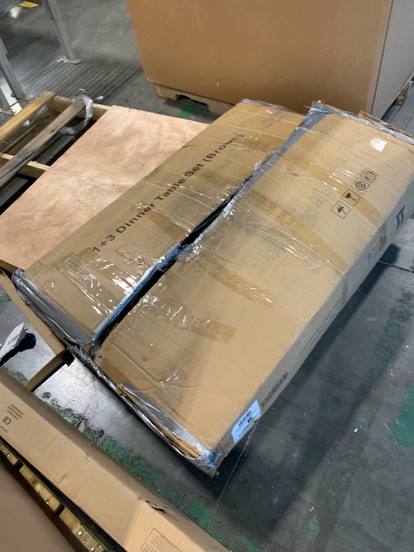 Photo 1 of *PARTIAL SET*
GarveeHome Dining Table, Kitchen Table with Upholstered Chairs and Bench, Wood Rectangular Dining Table for Small Space, Apartment, Dinner, Rustic Brown