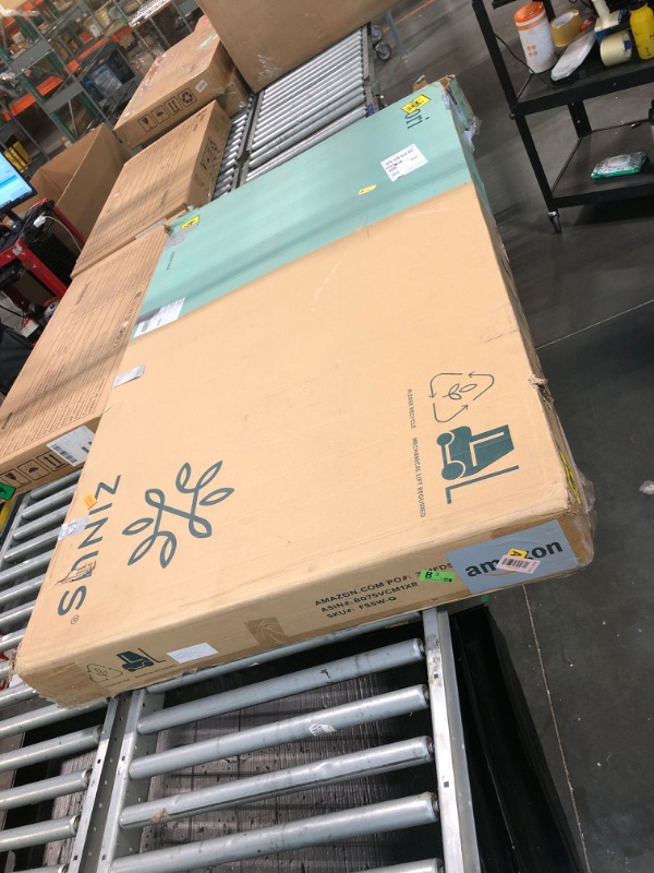 Photo 1 of ** FACTORY SEALED. SOLD AS IS, NO REFUND/RETURN**
ZINUS Dori Upholstered Platform Bed Frame with Wingback Headboard, Mattress Foundation, Wood Slat Support, No Box Spring Needed, Easy Assembly, Queen