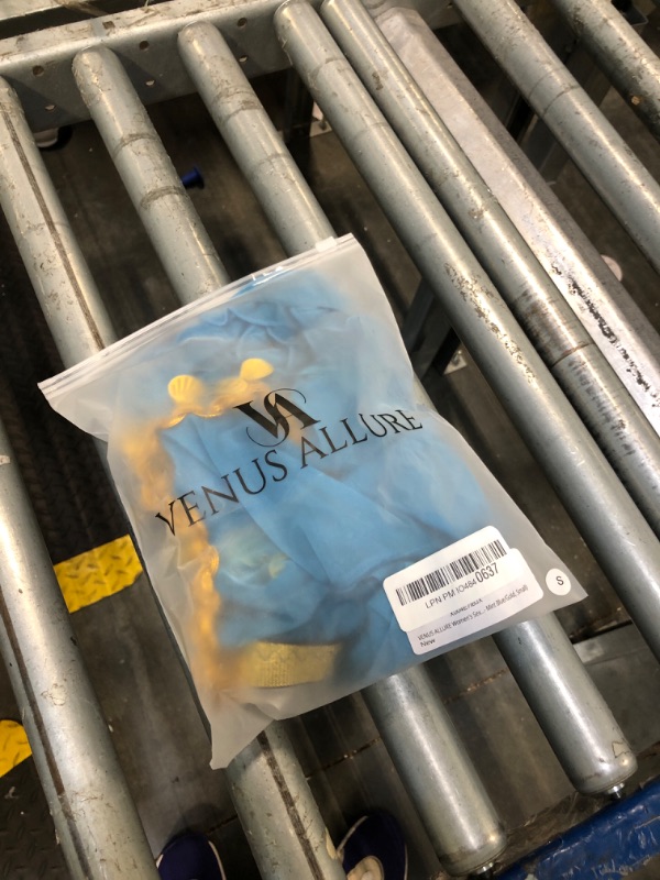 Photo 1 of ***3 PIECES****VENUS ALLURE Women's Sexy Princess Lingerie Set - Fairytale Cosplay Fantasy Costume (4- Mint Blue/Gold, Small)