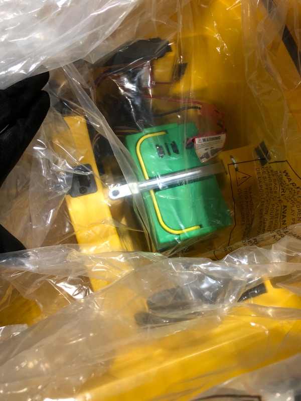 Photo 1 of ** UNABLE TO TEST WITHOUT BATTERY**
PALBY'S Kids Ride On Electric Excavator Digger Car with Remote Control & Digging Arm, 12V 10Ah Battery, 4x75W Motors,Led Tail Light, Music, USB, 360° Rotation Riding Toy Gift for Ages 3+,Yellow