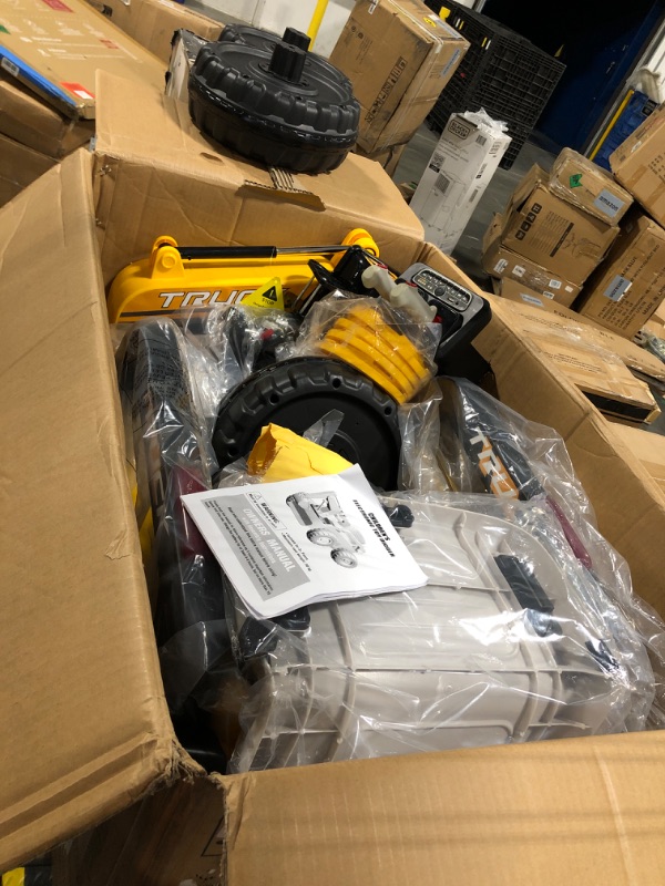 Photo 1 of ** UNABLE TO TEST WITHOUT BATTERY**
PALBY'S Kids Ride On Electric Excavator Digger Car with Remote Control & Digging Arm, 12V 10Ah Battery, 4x75W Motors,Led Tail Light, Music, USB, 360° Rotation Riding Toy Gift for Ages 3+,Yellow