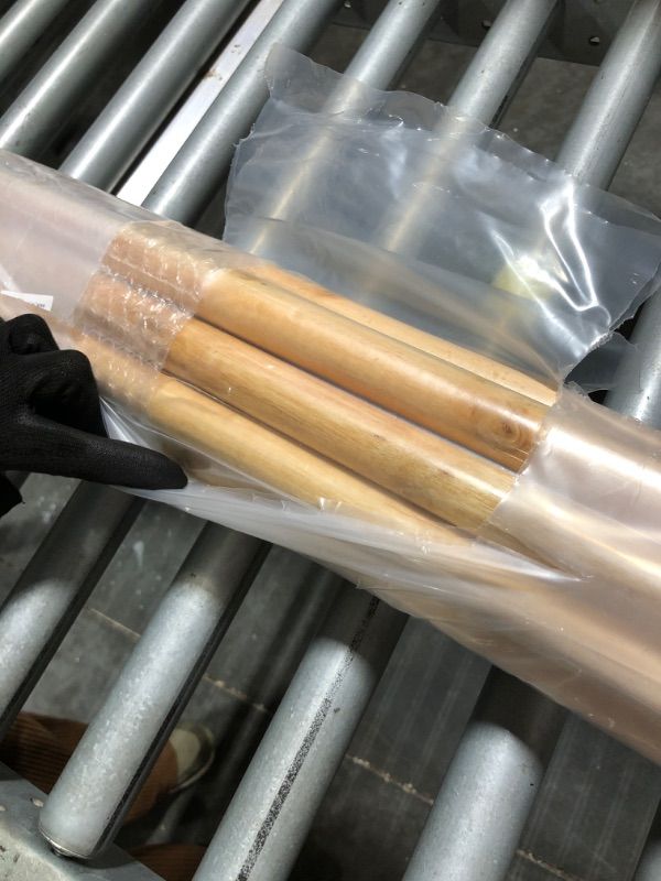 Photo 1 of ** FACTORY SEALED. SOLD AS IS, NO REFUND/RETURN** Barydat 55 Inch Lacquered Wood Broom Handle with Metal Threaded Tip Heavy Duty Natural Lacquered Wood Handle for Floor Home Office Commercial, 1" Diameter(10 Pack)