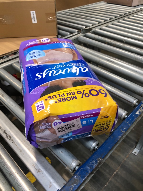 Photo 1 of ** FACTORY SEALED. SOLD AS IS, NO REFUND/RETURN**
Always Discreet, Incontinence & Postpartum Underwear for Women, Maximum, Large, 28 Count