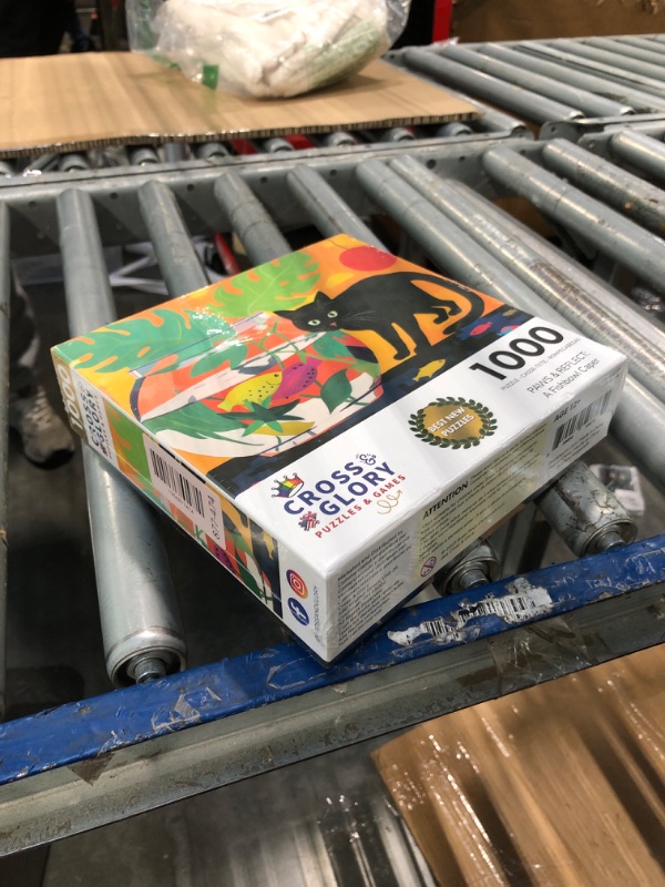 Photo 1 of ** FACTORY SEALED. ** Cross & Glory - Paws & Reflect: A Fishbowl Caper - 1000 Piece Jigsaw Puzzle for Adults | Humorous Challenge | Colorful Imagery and Whimsical Cat Antics