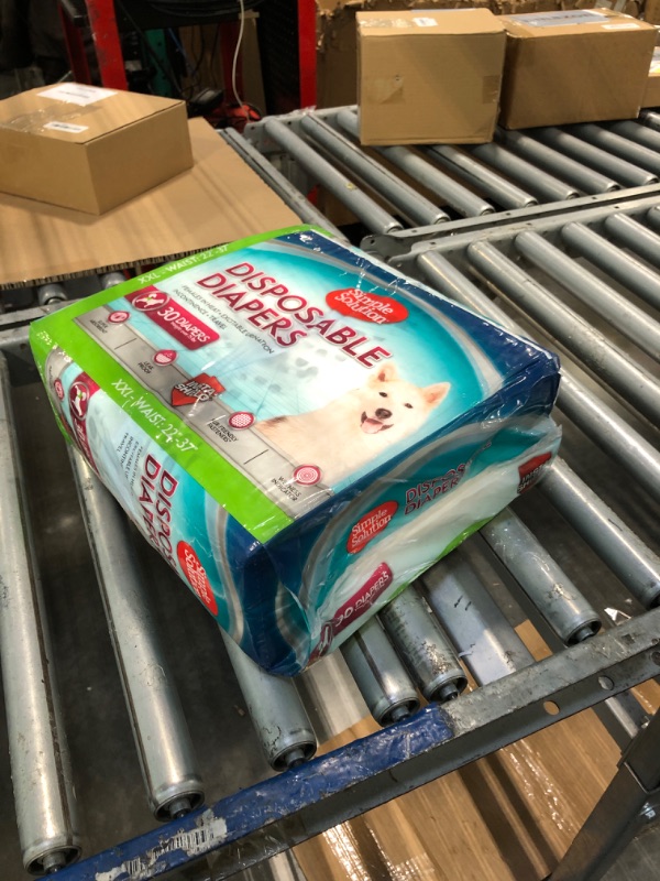 Photo 1 of ** FACTORY SEALED. ** Simple Solution Dog Diapers Female, Dog Diapers, Potty Training, Super Absorbent, Breathable, Wetness Indicator for Urination, 22-37 Inch Waist, (XXL, 30ct)