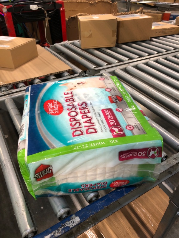 Photo 1 of ** FACTORY SEALED. ** Simple Solution Dog Diapers Female, Dog Diapers, Potty Training, Super Absorbent, Breathable, Wetness Indicator for Urination, 22-37 Inch Waist, (XXL, 30ct)