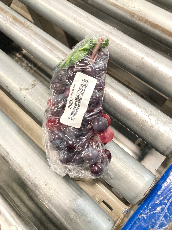 Photo 1 of *** 1 piece missing*** uxcell 2pcs Fake Grapes, Artificial Grapes, Fake Fruit Grapes for Wedding Party Cabinet Farmhouse Photography Props, Purple