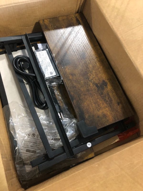 Photo 1 of **only one***TUTOTAK Small Narrow LED End Table with Charging Station, Side Table Outlets, Nightstand with 2 Cloth Drawers, Set of 2, Couch Table, for Living Room, Bedroom, Bedside, Brown TB01BB056