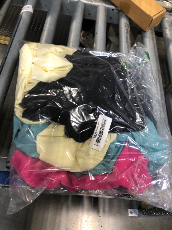 Photo 1 of *** 1 missing***Real Essentials 5 Pack: Women's Short Sleeve Active Workout T-Shirts - Dry Fit Gym Tops with Split Hem (Plus Sizes), Set 3, Large