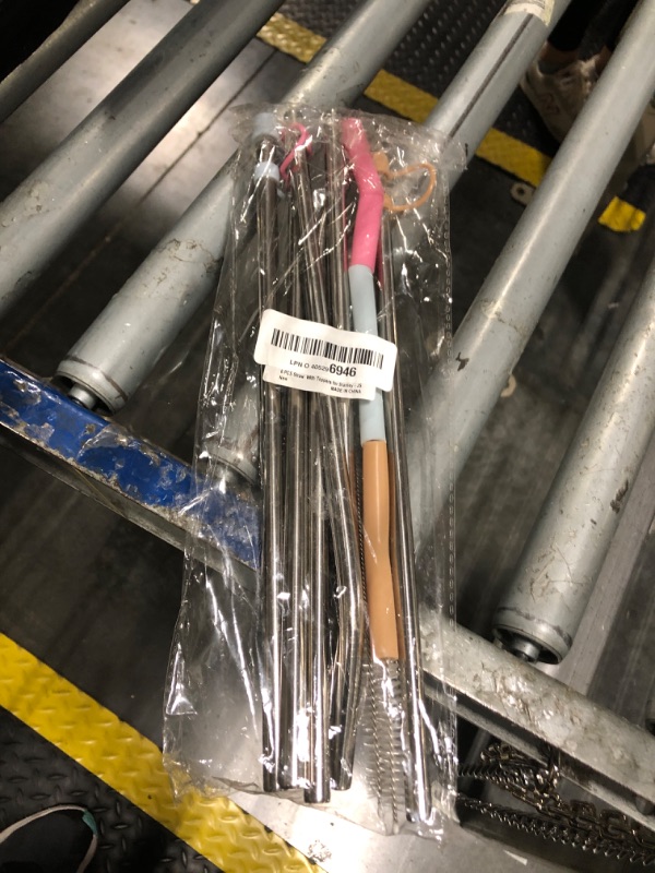 Photo 1 of *Item Is Dirty* Jetstop Stainless Steel Straws with covers fit Stanley 40 oz tumbler, Reusable 12 Inch Metal Straw with Silicone Tips & Cover Caps, Compatible with Stanley Quencher H2.0 (6 Pack: 3 Bent + 3 Straight)