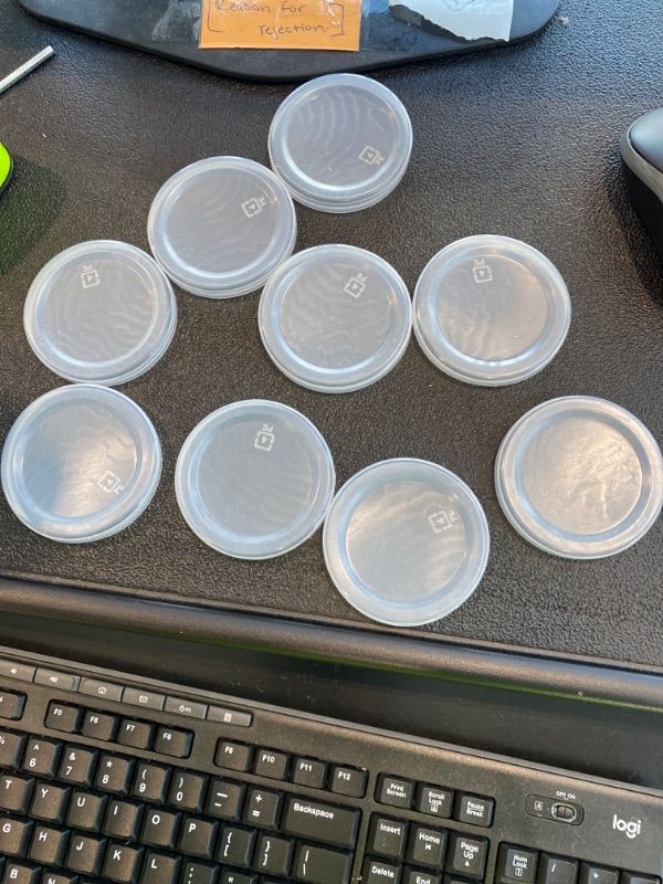 Photo 1 of ***MISSING ONE*** Hoolerry 10 Pcs Yogurt Jar Lids Set 2.64 Inch Clear Plastic Food Storage Replacement Lids Covers Compatible with Oui Yogurt Jars for Coffee Cookie Supplies (10 Pcs, 2.64 Inch)