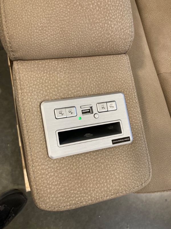 Photo 1 of ***MAY NEED A TRUCK***IT'S A LITTLE DIRTY, IT NEEDS TO BE CLEANED***Signature Design by Ashley Next-Gen DuraPella Power Reclining Sofa – Wireless & USB Charging, Zero-Gravity, Water-Repellent Faux Leather, Tan/Brown