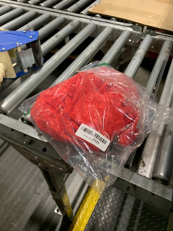 Photo 1 of *Minor Damaged - Check clerk notes*
JUMISEE Women's Sexy See Through Floral Lace Maxi Dress Elegant Sheer Mock Neck Long Sleeve Evening Party Cocktail Dress Red