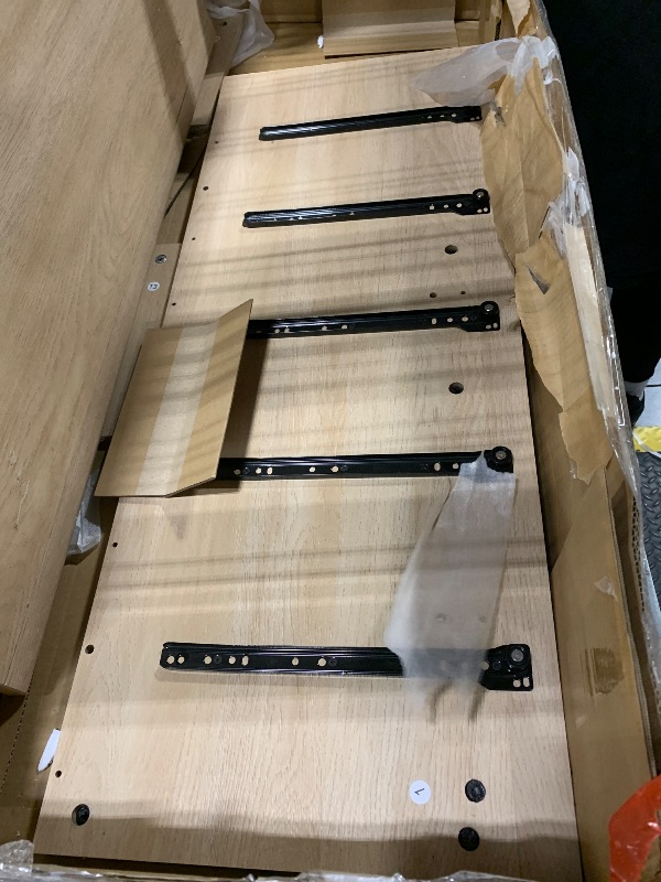 Photo 1 of ******* SOME SCREWS MAY BE MISSING ***** Marsail Fluted 5-Drawer Tall Wooden Dresser, Smooth Gliding Drawers & Large Capacity Storage Space, Modern Organizer Cabinet for Bedroom or Hallway, Natural Oak