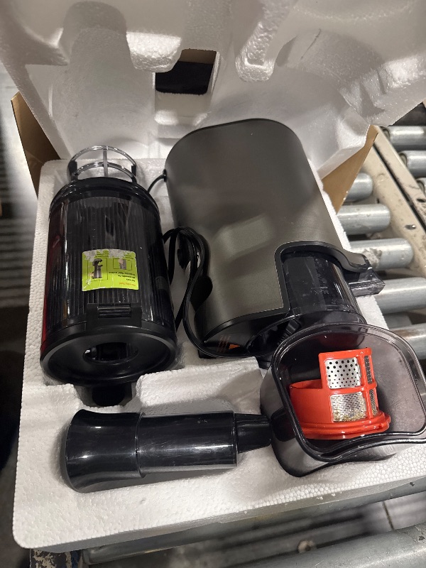 Photo 1 of *Major Damaged - See clerk notes*
Cold Press Juicer, Juicer Machines with 5.4" Wide Feed Chute for Juice Extractor, Slow Masticating Juicer for Vegetables & Fruits with High Juice Yield, Easy to Clean (Black)