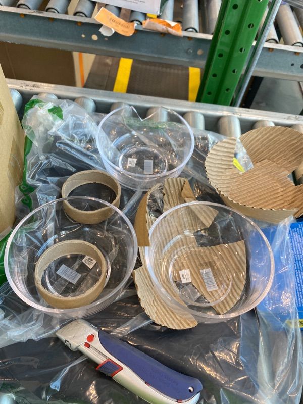 Photo 1 of ***MAJOR DAMAGE*** ***READ CLERK NOTES*** NUTRIUPS 5.7in Glass Bowl Set, Set of 4 Dessert Bowls, 20oz Prep Bowls for Kitchen, Clear Glass Cereal Bowl for Eating