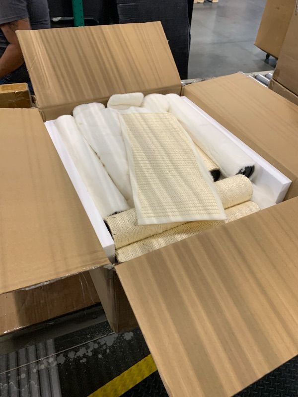 Photo 1 of ***Stock photo is a similar item*** Modern Wood Cat Tree Tower with Scratching Posts, 2 Condos and Top Perch for Small&Medium Cat, White