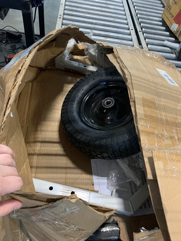 Photo 1 of ***Missing Wheel*** ***Damaged Packaging*** Log Skidding Arch and Holder Kit for ATV, 2000Lbs Capacity Heavy Duty ATV Log Skidder with 16.5In Pneumatic Tires for Farm, Commercial Wood Transport