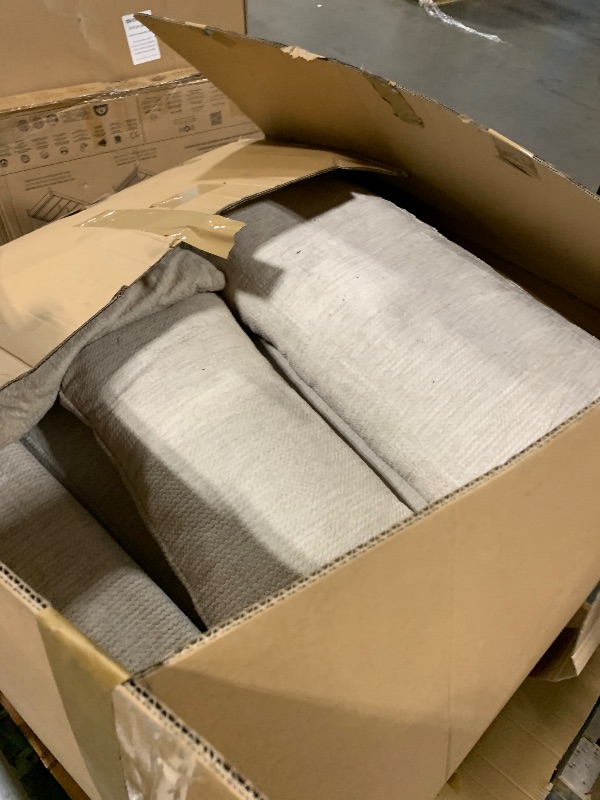 Photo 1 of ***Partial Set, Missing Box 3 of 4*** Lexicon Modular Sectional Sofa, Textured Microfiber Oversized Sectional Sofa, 5 Pillows, Adjustable Back and Armrests, Removable Back Cushion Cover, L Shape Couch with Chaise, Ottoman, 3 Seater, Beige