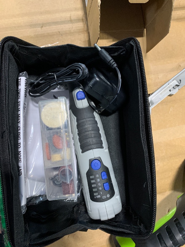 Photo 1 of * just the tool*AVID POWER Cordless Rotary Tool 2.0 Ah 8V Rechargeable Rotary Tool, 4 Front LED Lights, 5 Speeds, 60 Pcs Rotary Accessories with Bag for Carving, Engraving, Sandng, Polishing and Cutting - Grey