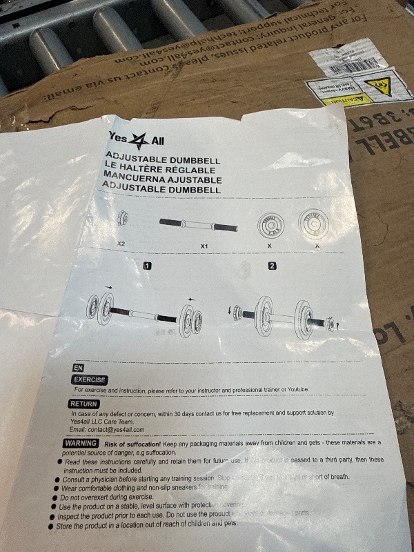 Photo 1 of ** 8 of 5LB, two of 2.5LB and two of 1.5LB**Yes4All 52.5 LB Adjustable Dumbbell, Cast Iron Weights for Home Gym with Bars, Plates, Collars, Hand Weight Single