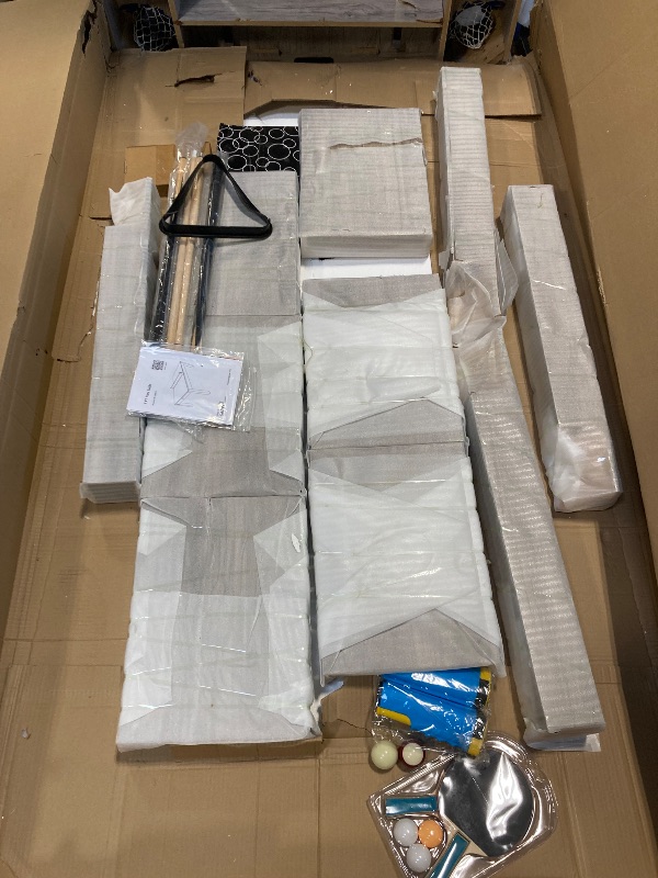 Photo 1 of ** BROKEN** 84" Pool Table, 7 FT Billiard Tables with 2 Cue Sticks, Billiard Balls, Cues, Cleaning Brush, X-Legs