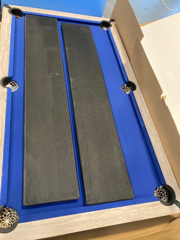 Photo 1 of ** BROKEN** 84" Pool Table, 7 FT Billiard Tables with 2 Cue Sticks, Billiard Balls, Cues, Cleaning Brush, X-Legs