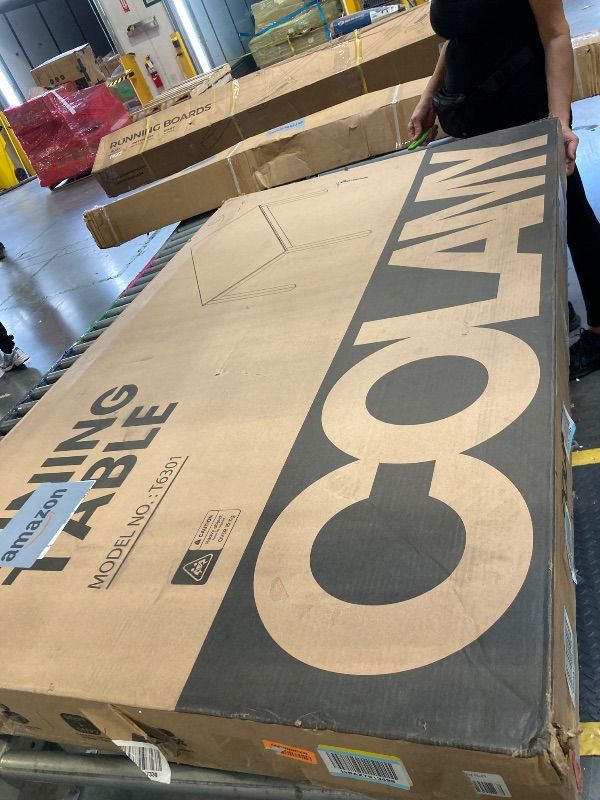 Photo 1 of **BROKEN**COLAMY Wooden Dining Table for 6, Rectangle 60 Inch Kitchen Table with Wood Legs, Farmhouse Dinner Table for Dining Room, White