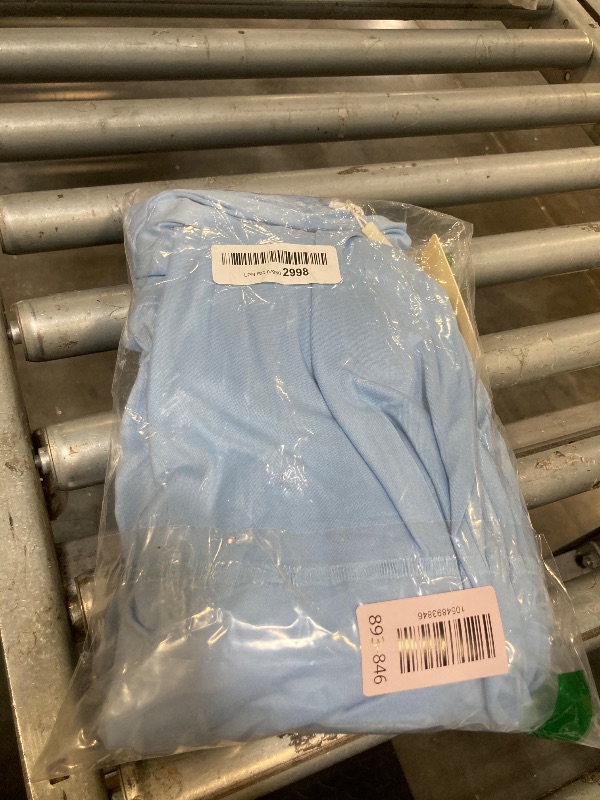 Photo 1 of ***2 PCS****Ekouaer Pajama Set for Women Short Sleeve Top With Capri Pants Pjs 2 Piece O Neck Loungewear Soft Sleepwear with Pockets Light Blue Large